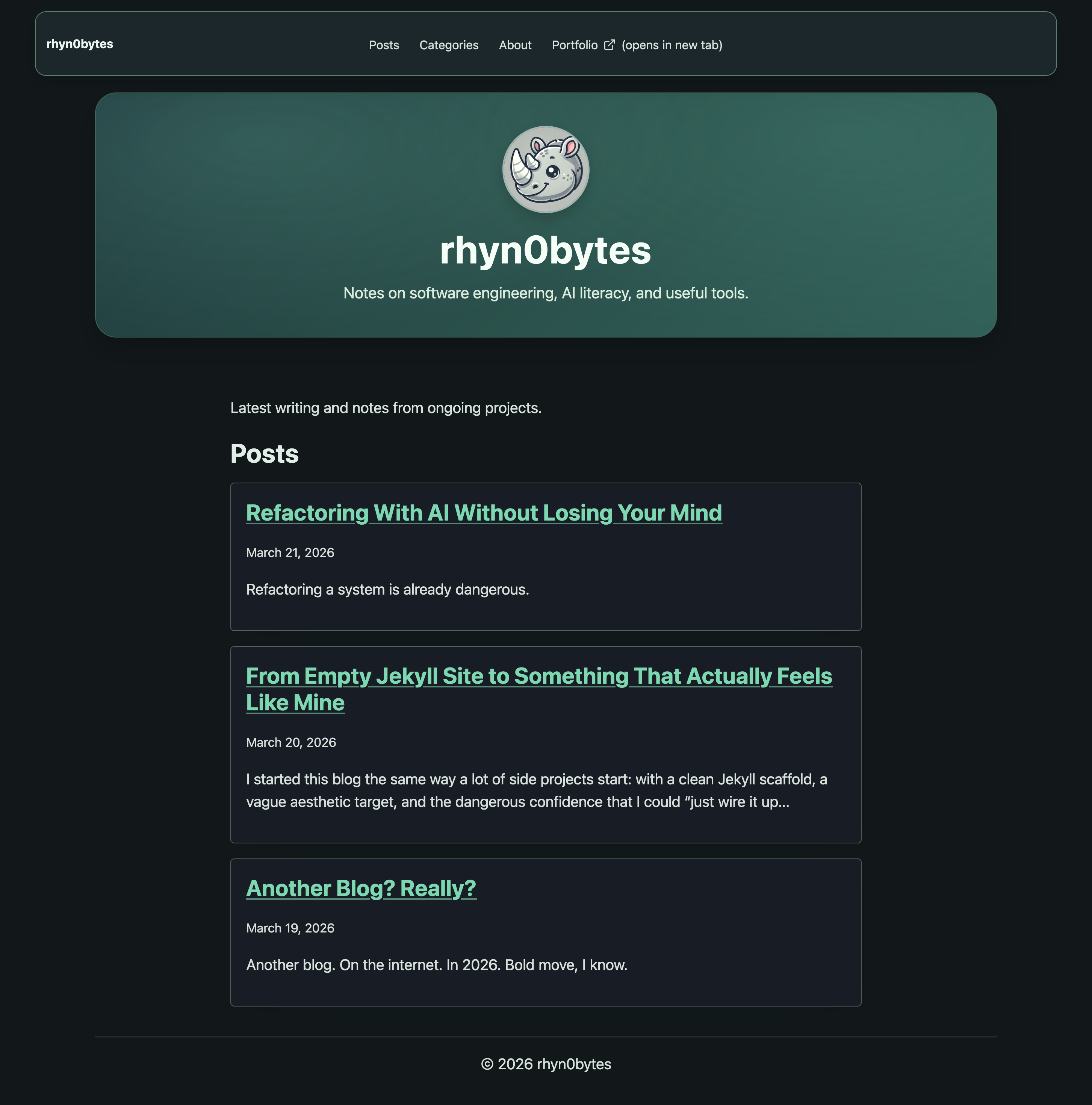 Clean centered homepage layout